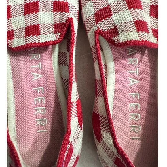 Rothy’s x Marta Ferri Loafers Womens 6 Red White Gingham Pull On Limited Edition - Picture 12 of 16